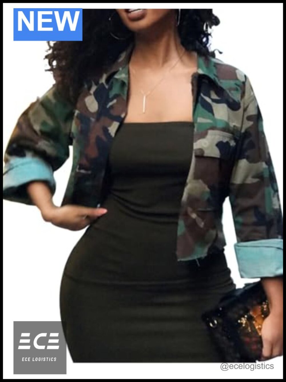 Camo Button Down Cropped Shacket Long Sleeve Flap Pockets Raw Hem